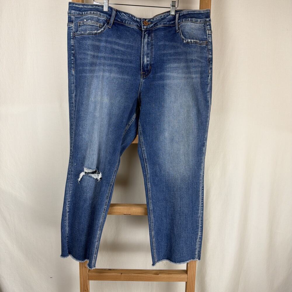 NWT Flying Monkey Vervet Charlene Mid Rise Distressed Slim Jeans #0885 SZ 22